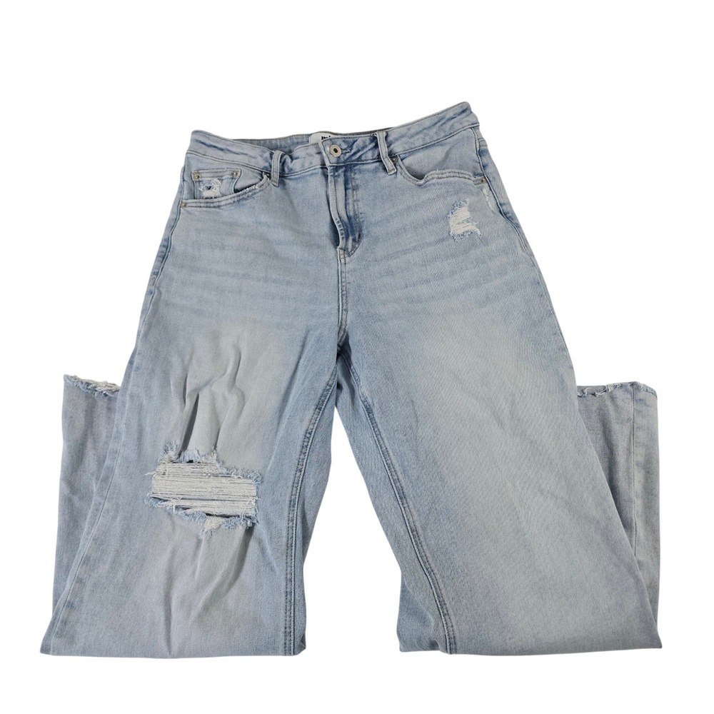 Mica Denim Los Angeles Womens 30 Light Wash Distressed Wide Leg Jeans MDP-W3449